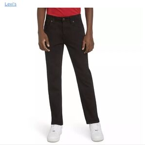 Boys Levis 502 Regular Taper Black Denim Pants